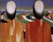 Kasimir Malevich Two Peasants painting